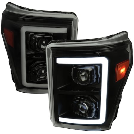 Spec-D Tuning 11-16 FORD F250 PROJECTOR HEADLIGHTS, PK 2 2LHP-F25011SM-SQ-RS
